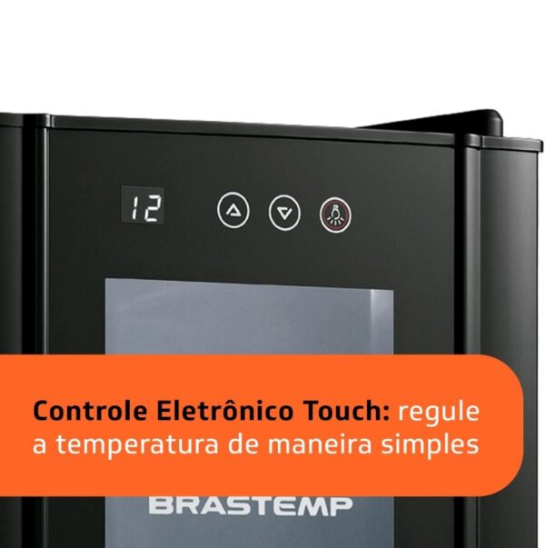 Adega Brastemp 12 Garrafas Preta Iluminação Led Painel Eletrônico BZC12BE - Imagem 3